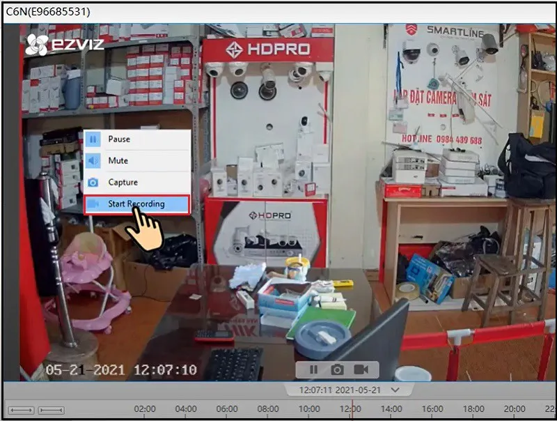 Chức năng ghi hình trực tiếp từ camera EZVIZ trên máy tính