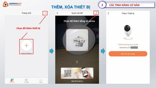 Thêm camera EZVIZ bằng mã QR