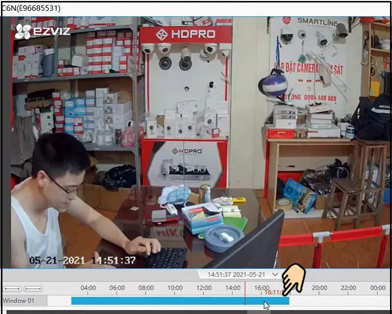 Xem lại video EZVIZ trên PC theo mốc thời gian