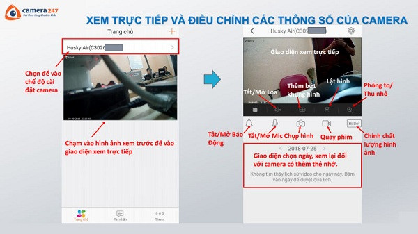 Xem trực tiếp camera EZVIZ trên ứng dụng