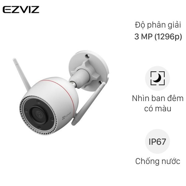 Camera EZVIZ C3TN 3MP ngoài trời, IP67 chống nước bụi, hồng ngoại 30m, đàm thoại 2 chiều