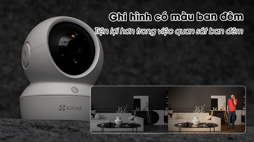 Hình ảnh 2K 3MP sắc nét và màu đêm thông minh trên camera EZVIZ H6c Pro cho giám sát 24/7