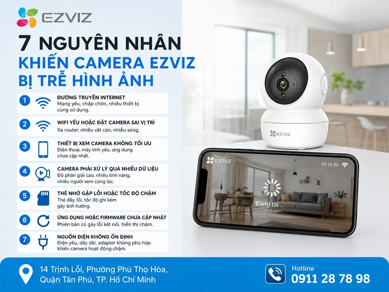 7 nguyên nhân khiến Camera Ezviz bị trễ hình ảnh thường gặp