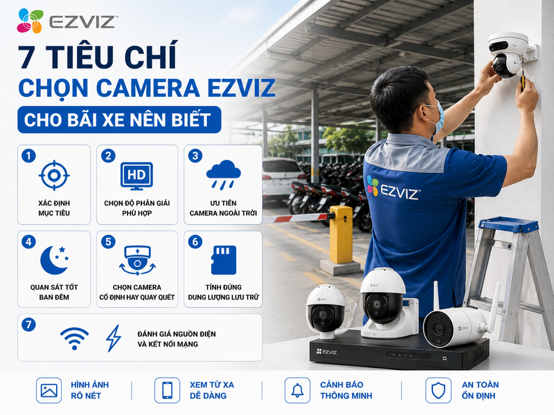 7 tiêu chí chọn Camera Ezviz cho bãi xe nên biết