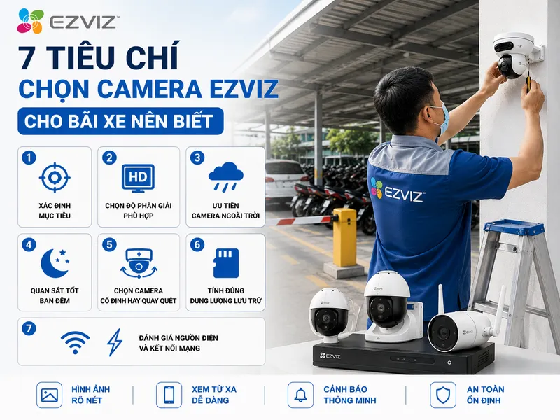7 tiêu chí chọn Camera Ezviz cho bãi xe nên biết