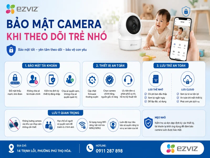 Bảo mật camera khi theo dõi trẻ nhỏ