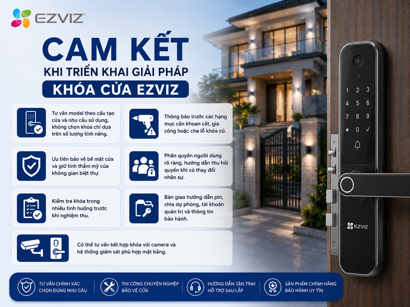 Cam kết khi triển khai giải pháp khóa cửa Ezviz