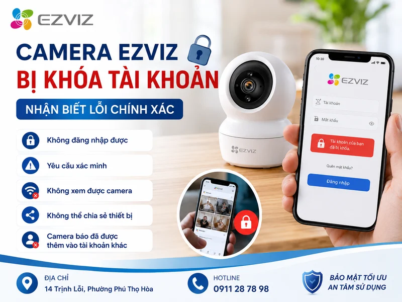 Camera Ezviz bị khóa tài khoản là gì? Cách nhận biết lỗi chính xác