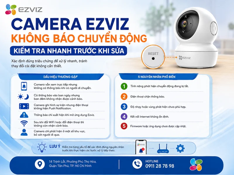 Camera Ezviz không báo chuyển động: Kiểm tra nhanh trước khi sửa