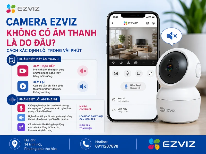 Camera Ezviz không có âm thanh là do đâu? Cách xác định lỗi trong vài phút
