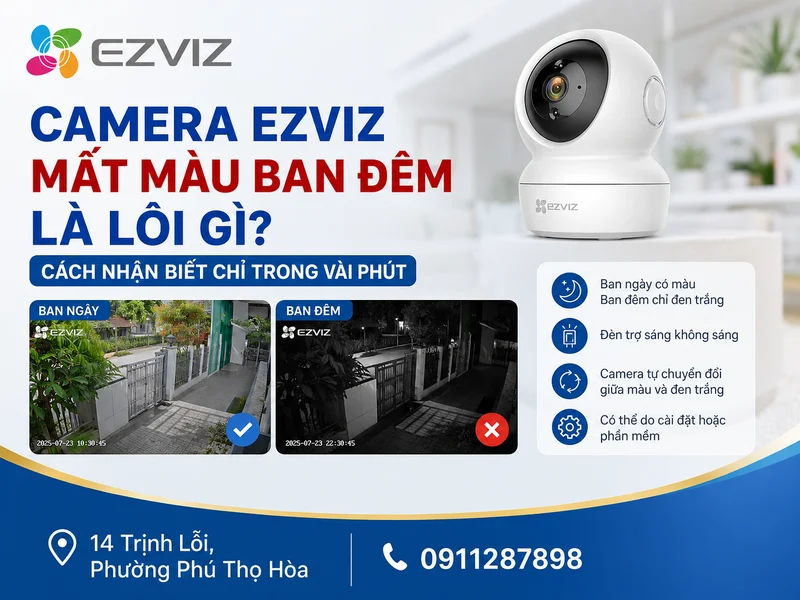 Camera Ezviz mất màu ban đêm là lỗi gì? Cách nhận biết chỉ trong vài phút