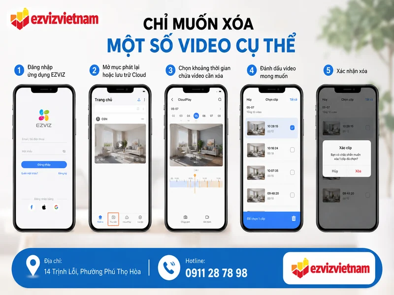 Chỉ muốn xóa một số video cụ thể