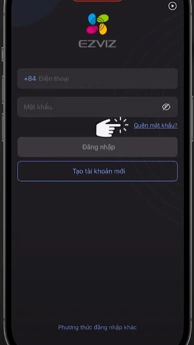 Chọn chức năng Quên mật khẩu