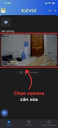 Chọn đúng thiết bị cần xóa