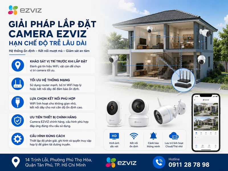 Giải pháp lắp đặt giúp Camera Ezviz hạn chế độ trễ lâu dài