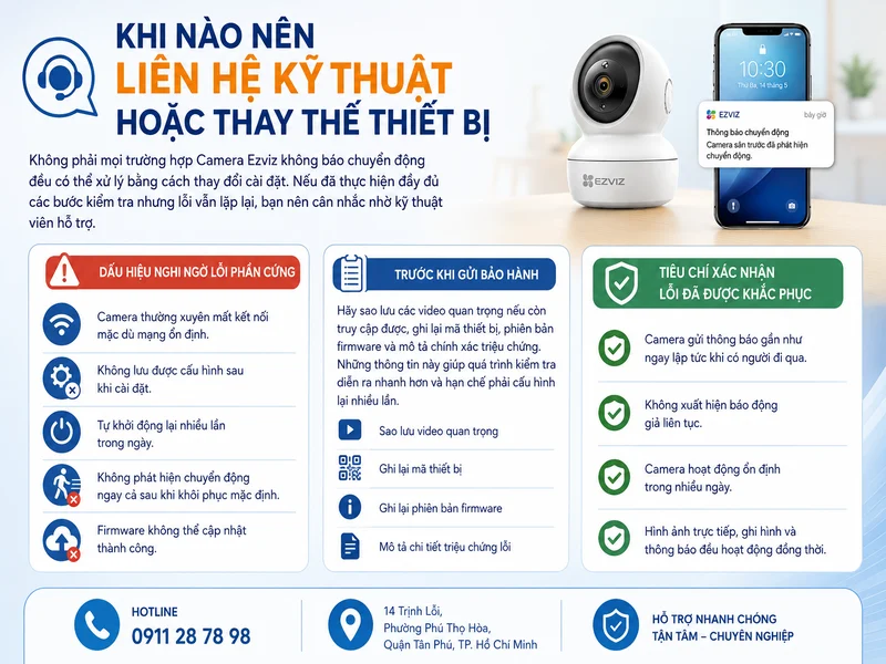 Khi nào nên liên hệ kỹ thuật hoặc thay thế thiết bị