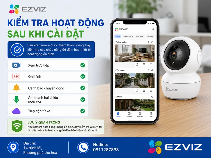 Kiểm tra hoạt động sau khi cài đặt