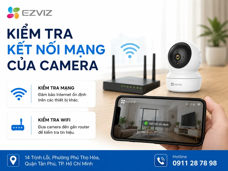 Kiểm tra kết nối mạng của camera