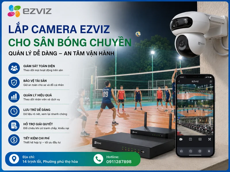 Lắp camera Ezviz cho sân bóng chuyền có thực sự cần thiết?