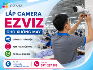 Lắp camera Ezviz cho xưởng may