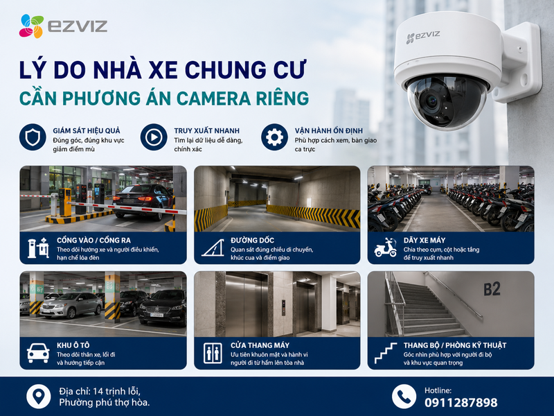 Lý do nhà xe chung cư cần phương án camera riêng