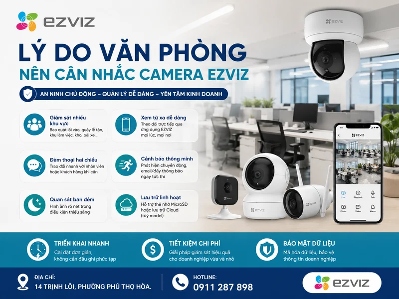 Lý do văn phòng nên cân nhắc camera Ezviz