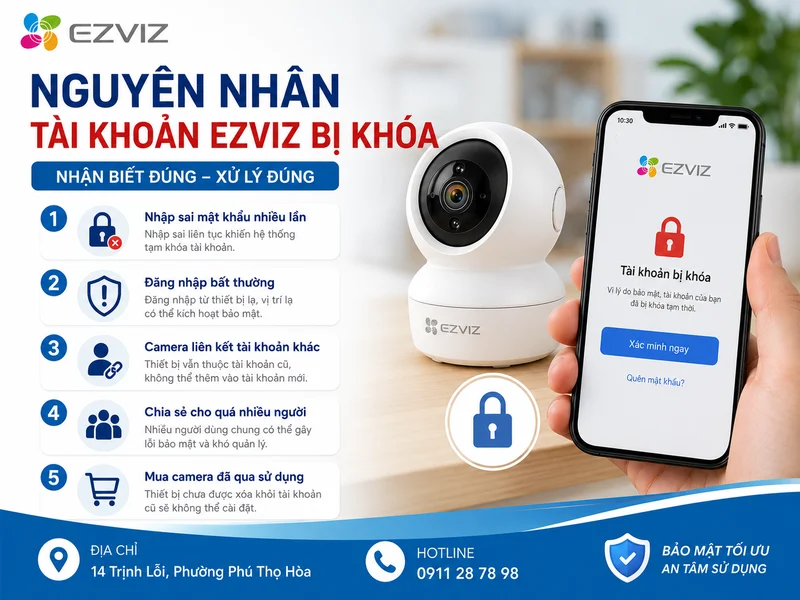 Những nguyên nhân phổ biến khiến tài khoản Ezviz bị khóa