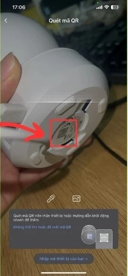 Quét mã QR trên camera