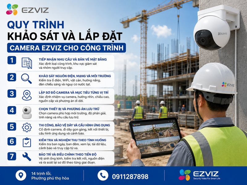 Quy trình khảo sát và lắp đặt Camera Ezviz cho công trình