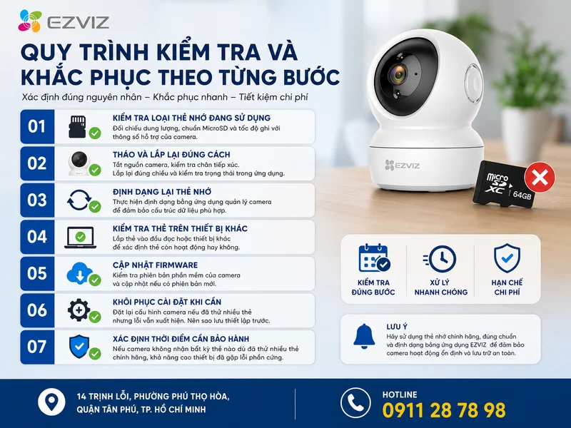 Quy trình kiểm tra và khắc phục theo từng bước