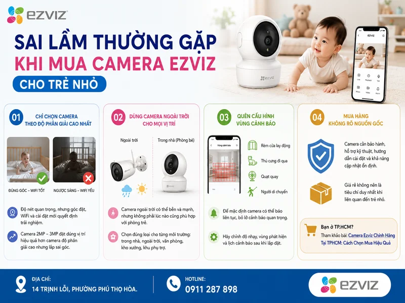 Sai lầm thường gặp khi mua Camera Ezviz cho trẻ nhỏ