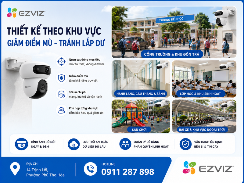 Thiết kế theo khu vực để giảm điểm mù và tránh lắp dư