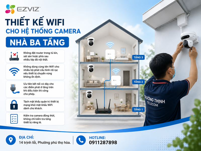 Thiết kế WiFi cho hệ thống camera nhà ba tầng