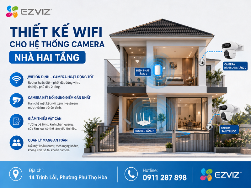 Thiết kế WiFi cho hệ thống camera nhà hai tầng
