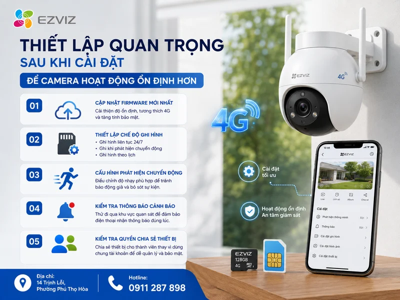 Thiết lập quan trọng sau khi cài đặt để camera hoạt động ổn định hơn