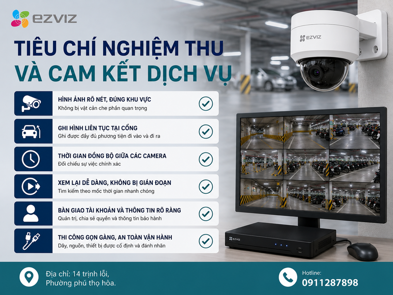 Tiêu chí nghiệm thu và cam kết dịch vụ