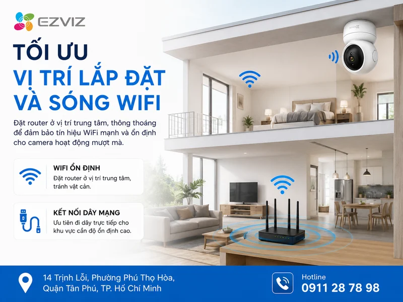 Tối ưu vị trí lắp đặt và sóng WiFi