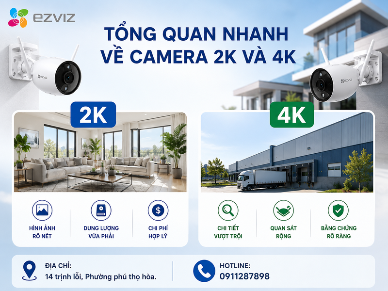 Tổng quan nhanh về Camera 2k và 4k