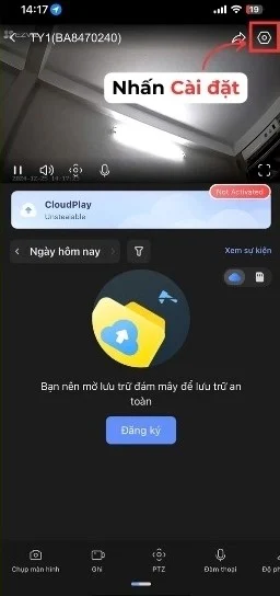 Truy cập phần cài đặt của thiết bị
