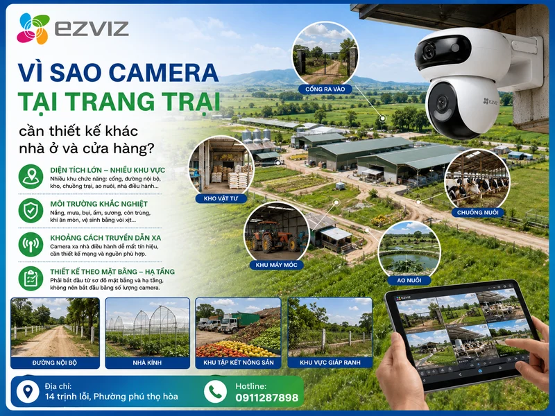Vì sao camera tại trang trại cần thiết kế khác nhà ở và cửa hàng?