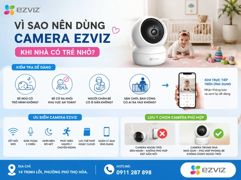 Vì sao nên dùng camera Ezviz khi nhà có trẻ nhỏ?