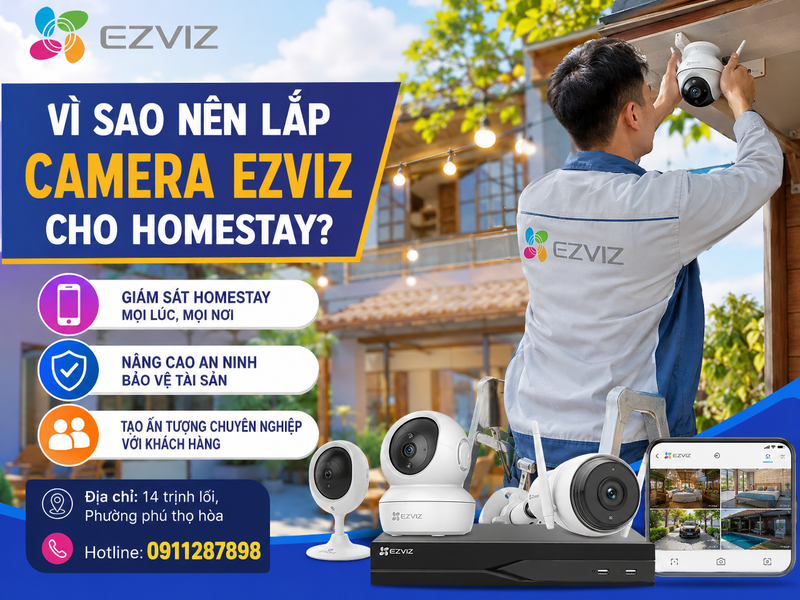 Vì sao nên lắp Camera Ezviz cho homestay?