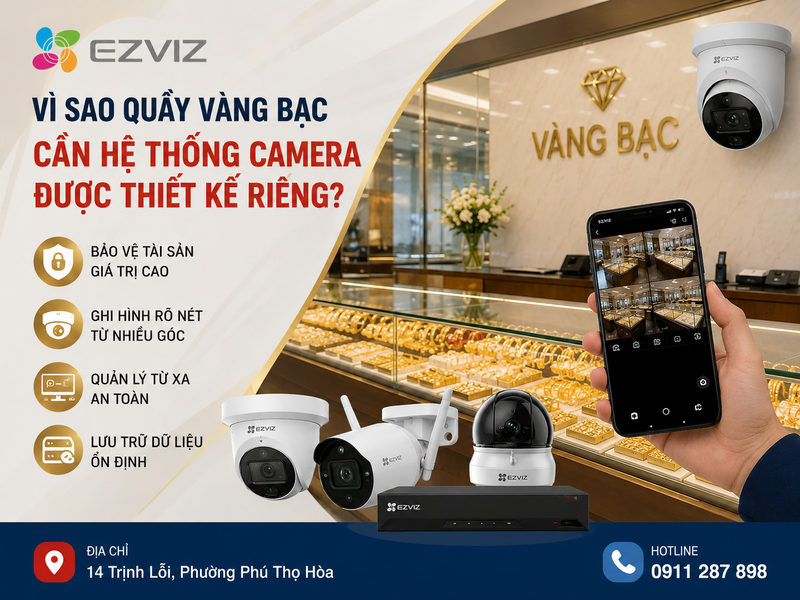 Vì sao quầy vàng bạc cần hệ thống camera được thiết kế riêng?