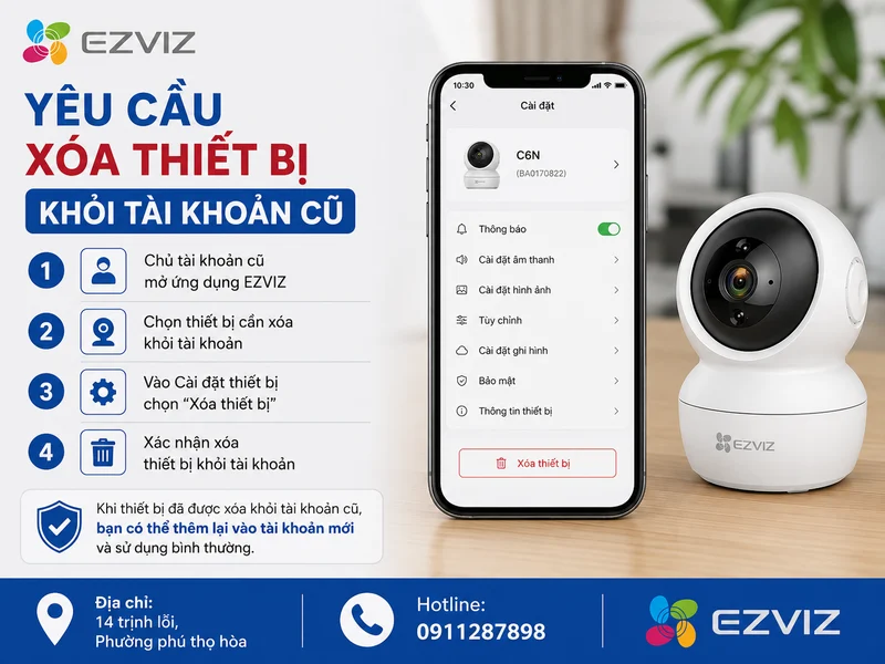 Yêu cầu xóa thiết bị khỏi tài khoản cũ
