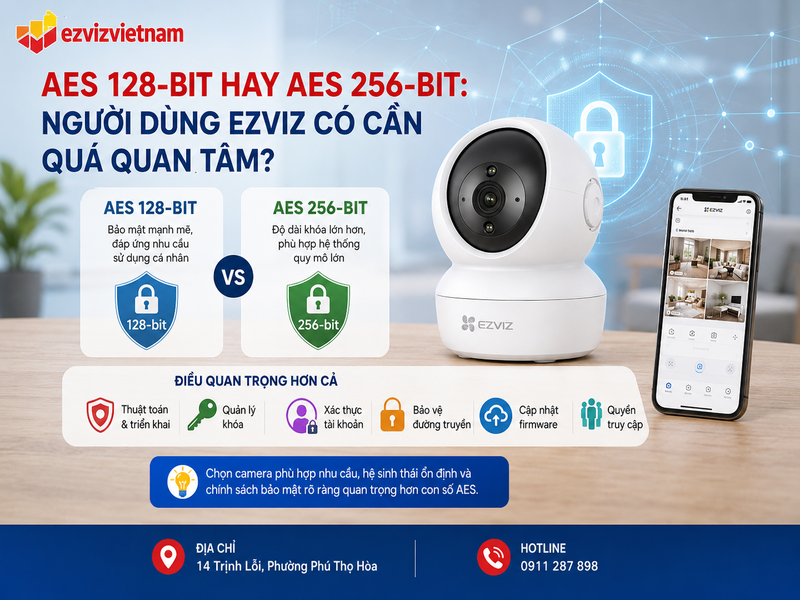 AES 128-bit hay AES 256-bit: Người dùng EZVIZ có cần quá quan tâm?