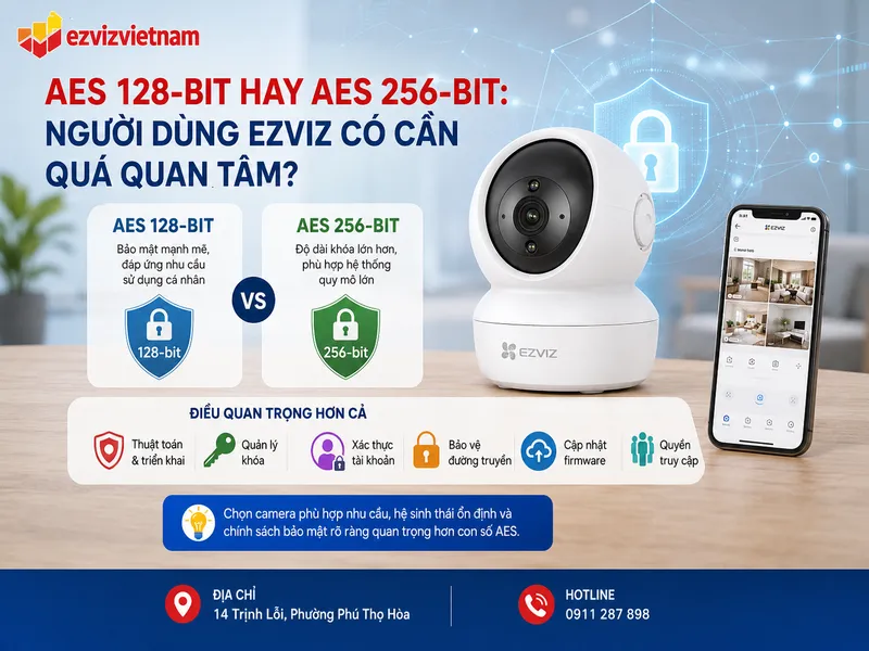 AES 128-bit hay AES 256-bit: Người dùng EZVIZ có cần quá quan tâm?