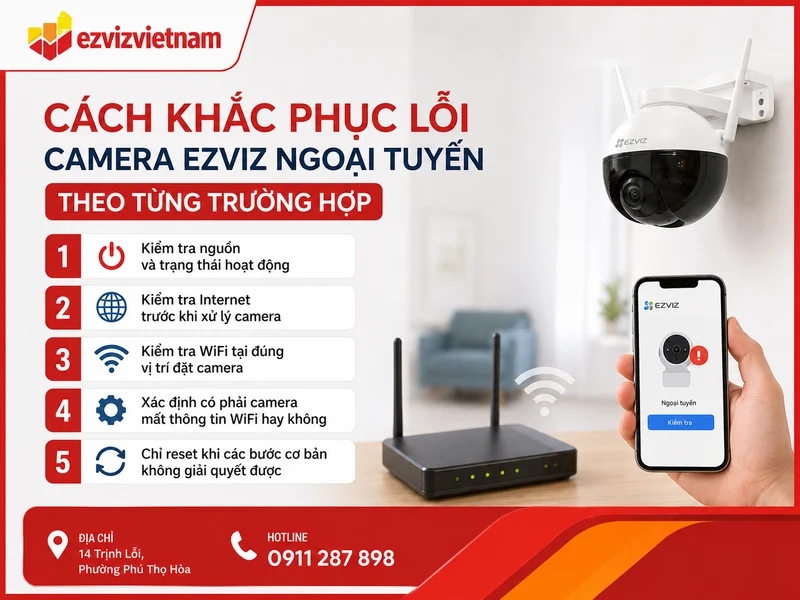 Cách khắc phục lỗi camera Ezviz ngoại tuyến theo từng trường hợp