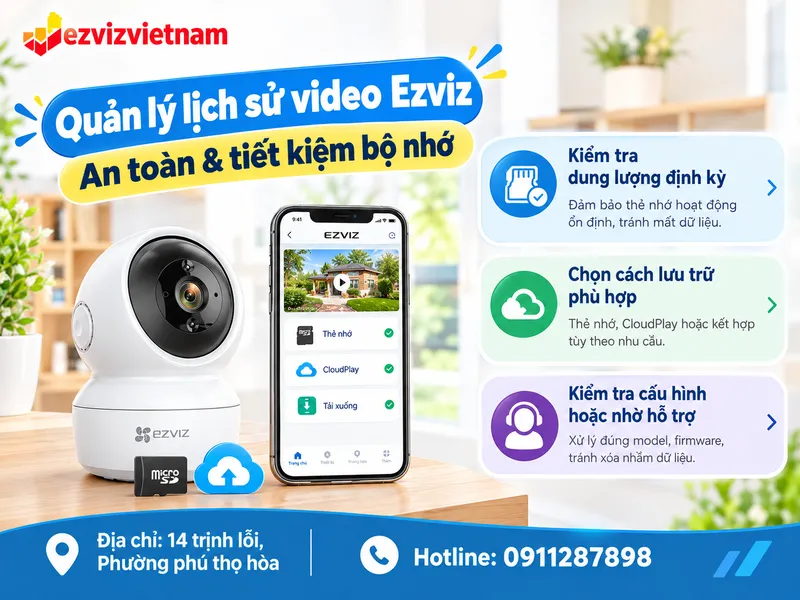 Cách xóa lịch sử video trên camera Ezviz