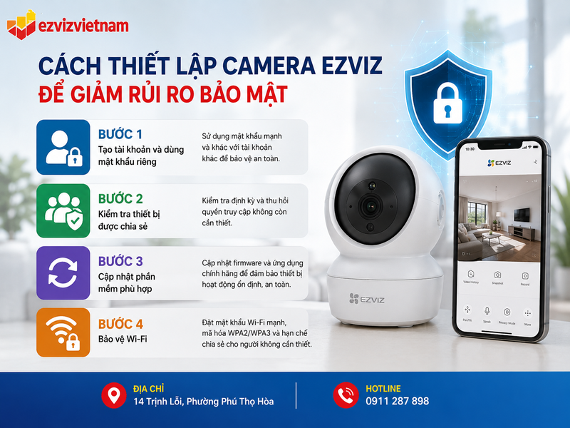 Cách thiết lập camera EZVIZ để giảm rủi ro bảo mật