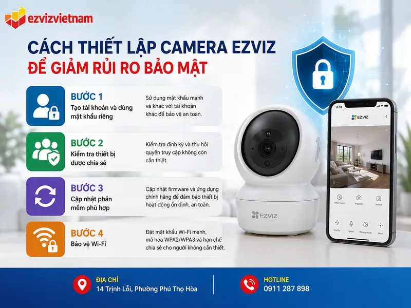 Cách thiết lập camera EZVIZ để giảm rủi ro bảo mật
